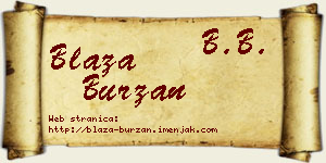 Blaža Burzan vizit kartica